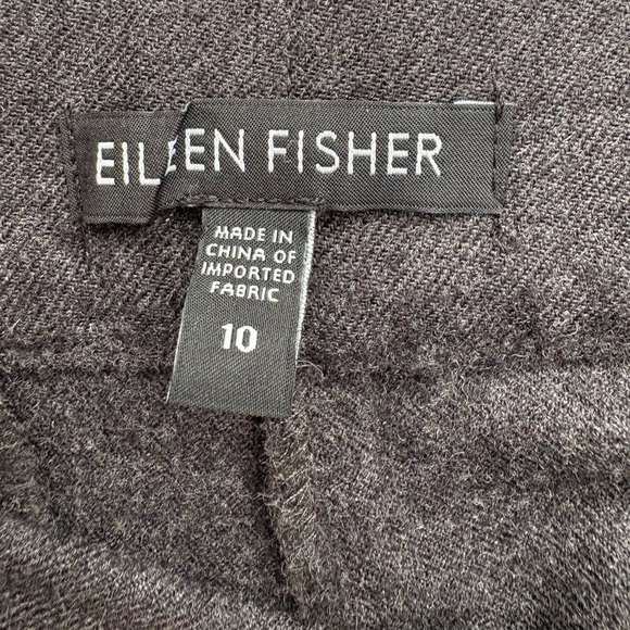 Eileen Fisher women’s 97% Wool Dark Grey Straight Leg Trousers Size 10 Sku 171 - Picture 5 of 9